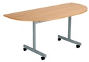 One Eighty D-End Tilting Table (FSC) | 1600 X 800 | Beech/Silver | 